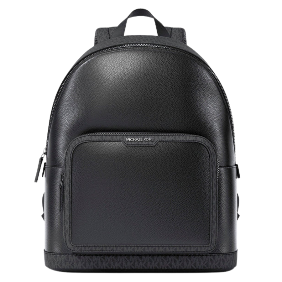 Michael Kors Cooper Medium Pebbled Leather and Signature Logo Commuter Backpack Black