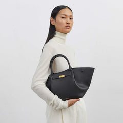 DeMellier The Midi New York leopard-effect calf hair & black smooth