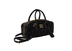Miu Miu Arcadie Matelasse Nappa Leather Bag Black