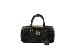 Miu Miu Arcadie Matelasse Nappa Leather Bag Black