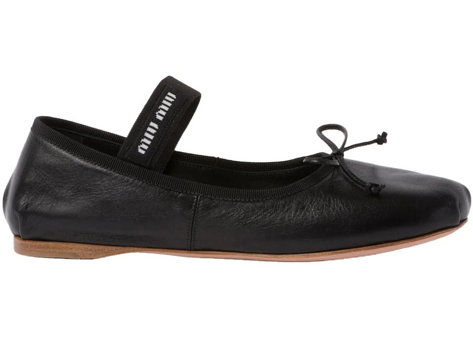 Miu Miu Ballerinas Black Leather