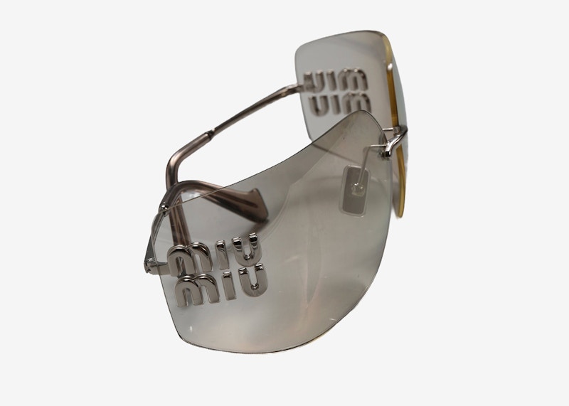 Miu Miu Irregular Sunglasses Silver/Ivory (0MU 54YS 1BC10F)
