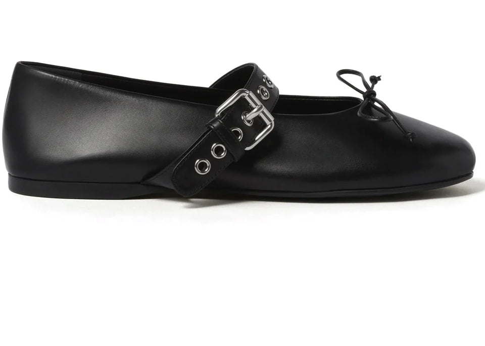 Miu Miu Leather Ballerina Nero (Women's)