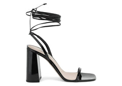 Miu Miu Leather Sandal Heels Black (Women's)