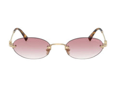 Miu Miu Oval Sunglasses Pale Gold (0MU A54S ZVN70O)