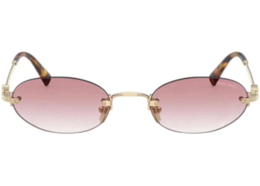 Miu Miu Oval Sunglasses Pale Gold (0MU A54S ZVN70O)