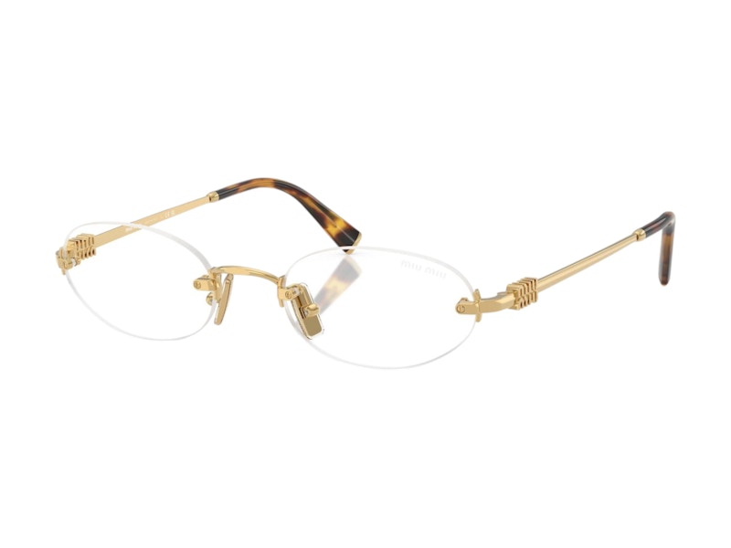Miu Miu Oval Sunglasses Pale Gold/Yellow (0MU A54S ZVN10R)