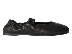 Miu Miu Ruches Nappa Leather Ballerinas Black (Women's)