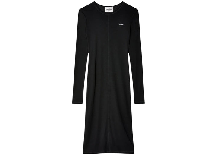 Miu Miu Silk Jersey Dress Nero