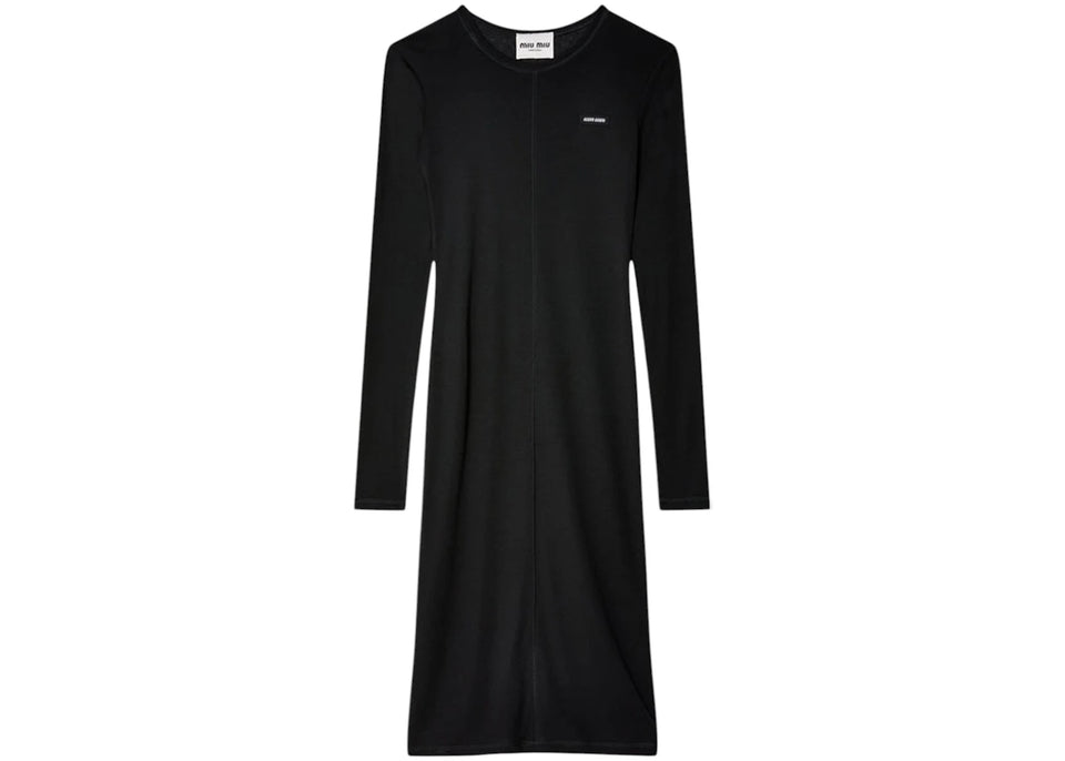 Miu Miu Silk Jersey Dress Nero