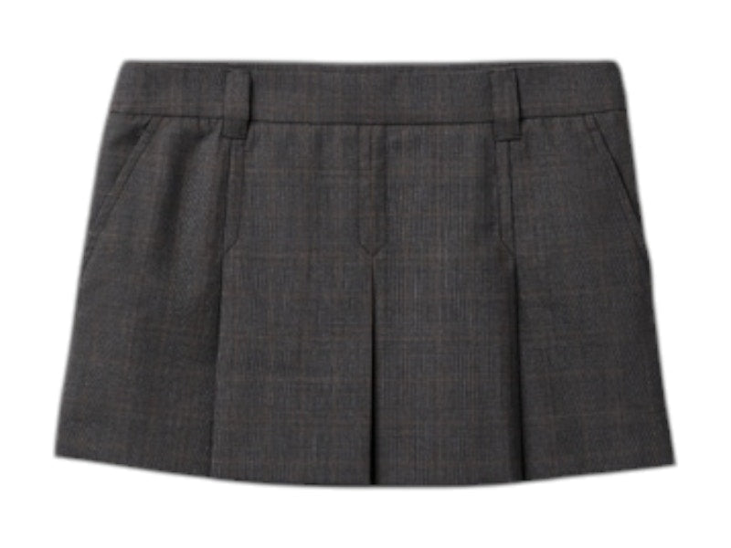 Miu Miu Tartan Print Mini Skirt Ardesia