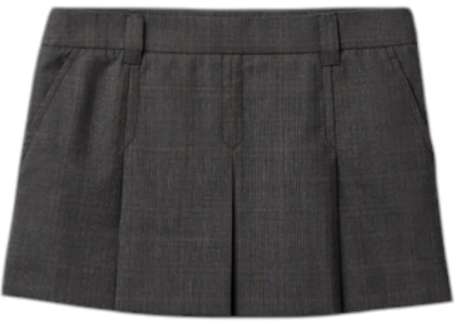 Miu Miu Tartan Print Mini Skirt Ardesia