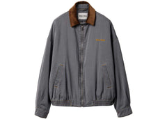 Miu Miu Velvet Collared Chambray Jacket Grey