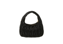 Miu Miu Wander Matelasse Nappa Leather Mini Hobo Bag Black