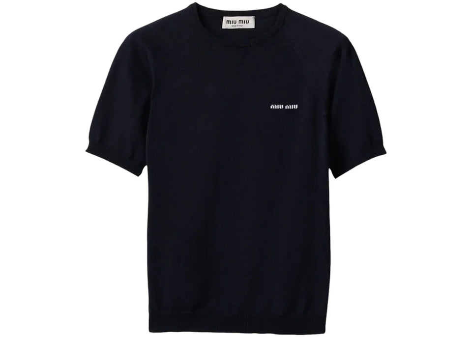 Miu Miu Wool Crewneck Sweater Bleu