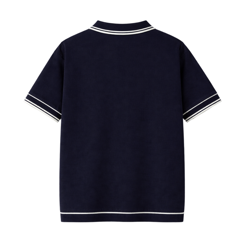 Monaco Knit Polo – Deep Navy