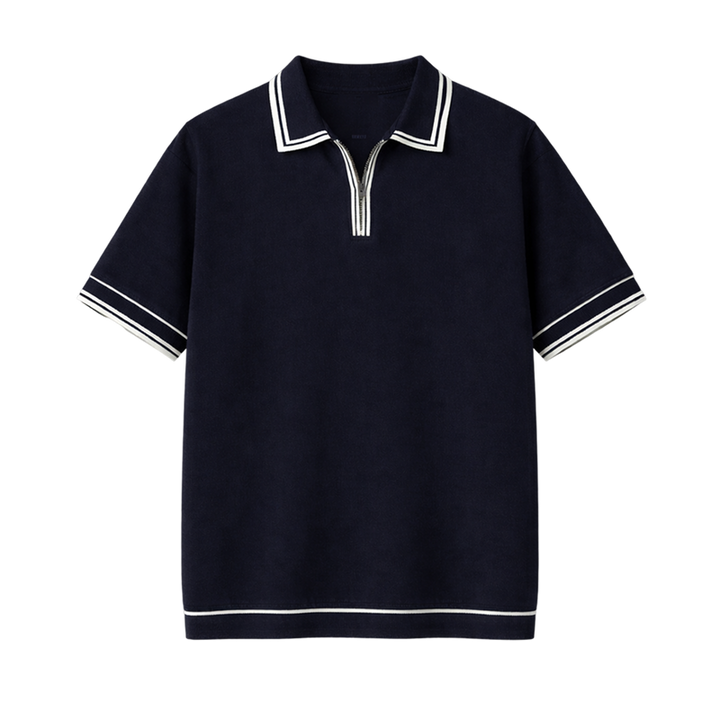 Monaco Knit Polo – Deep Navy
