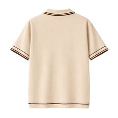 Monaco Knit Polo – Warm Oat