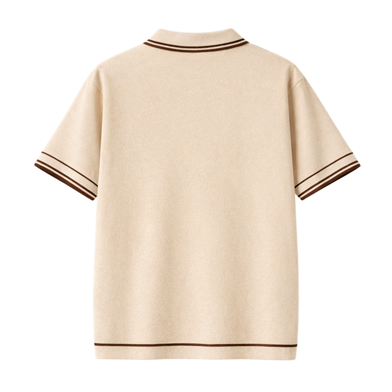 Monaco Knit Polo – Warm Oat