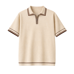 Monaco Knit Polo – Warm Oat
