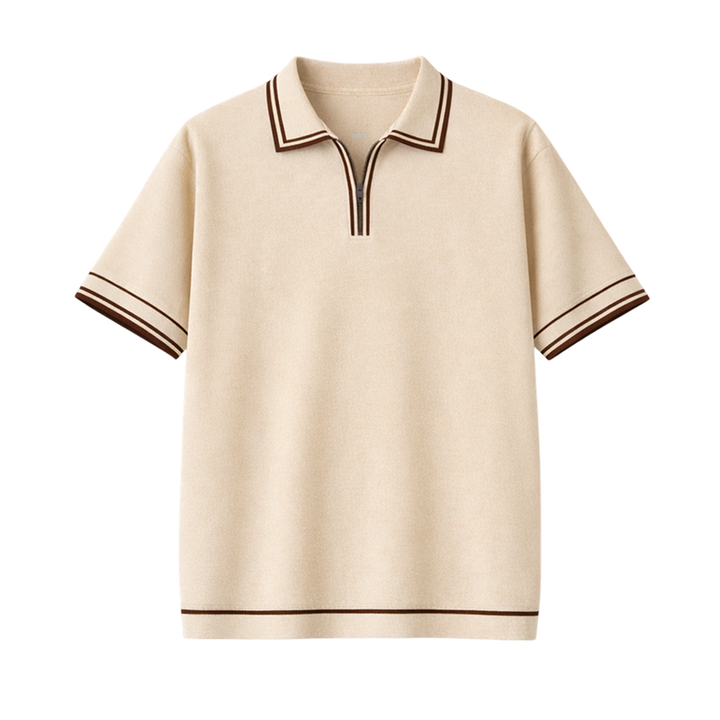Monaco Knit Polo – Warm Oat