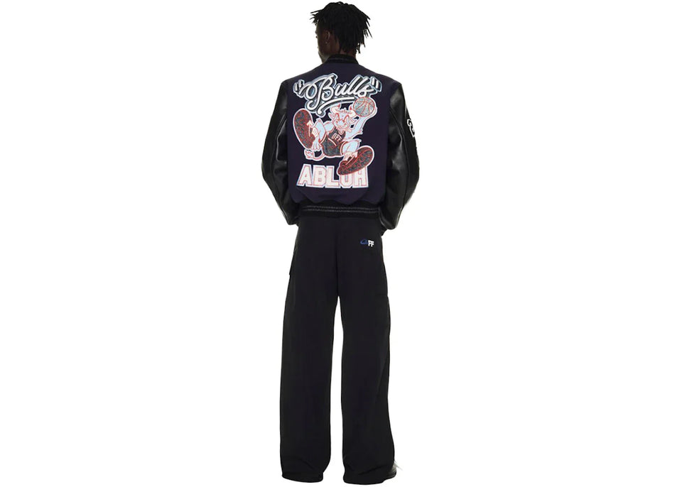 Off-White C/O Chicago Bulls Varsity Jacket Black