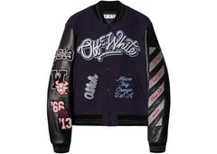 Off-White C/O Chicago Bulls Varsity Jacket Black