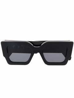 OFF-WHITE Catalina Rectangular Frame Sunglasses Black/Dark Grey/Gold (OERI003Y21PLA0011007 / OERI003C99PLA0011007)