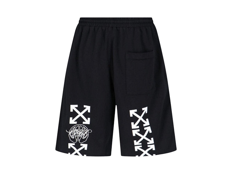 OFF-WHITE Exactly The Opposite Arrow Skate Sweatshorts Black/White