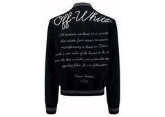 Off-White Logo-Applique Varsity Bomber Jacket Black