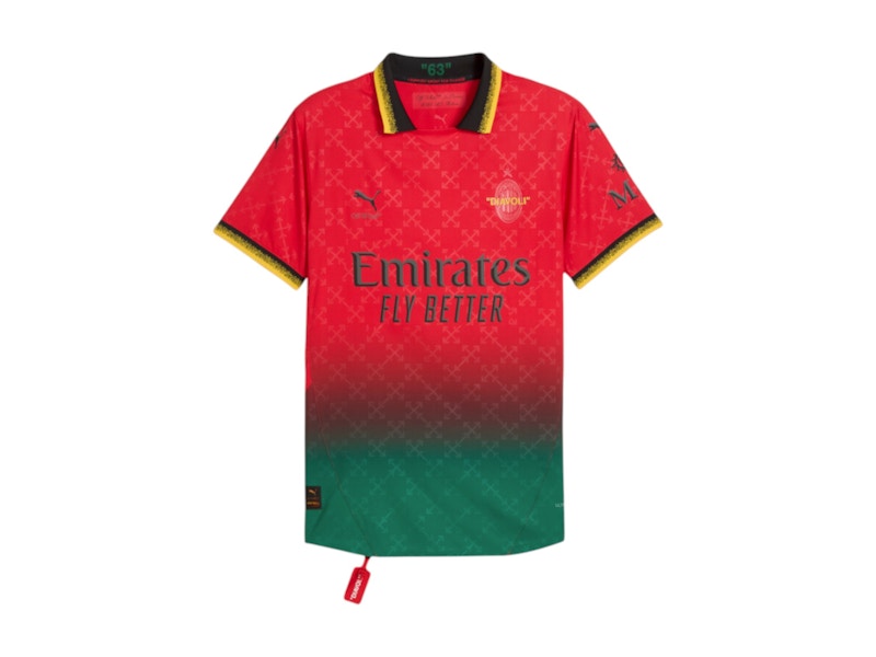 OFF-WHITE x Puma AC Milan Authentic Jersey Red/Black