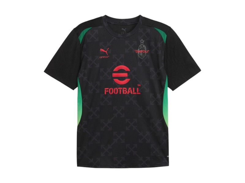 OFF-WHITE x Puma AC Milan Pre-Match S/S Jersey Black/Red