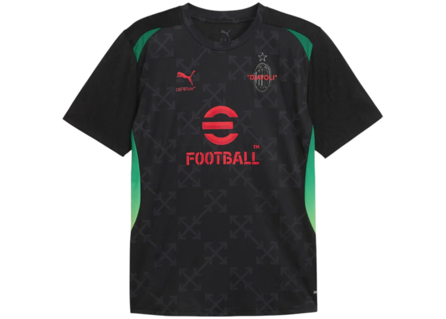 OFF-WHITE x Puma AC Milan Pre-Match S/S Jersey Black/Red
