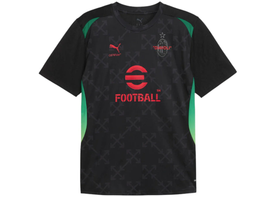 OFF-WHITE x Puma AC Milan Pre-Match S/S Jersey Black/Red