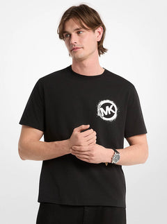 Michael Kors Graphic Logo Cotton Jersey T-Shirt BLACK