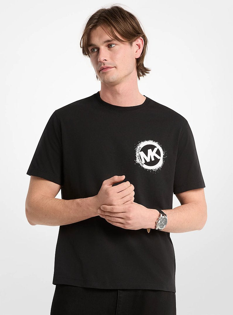 Michael Kors Graphic Logo Cotton Jersey T-Shirt BLACK