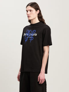NY MONOGRAM SPRAY TEE BLACK