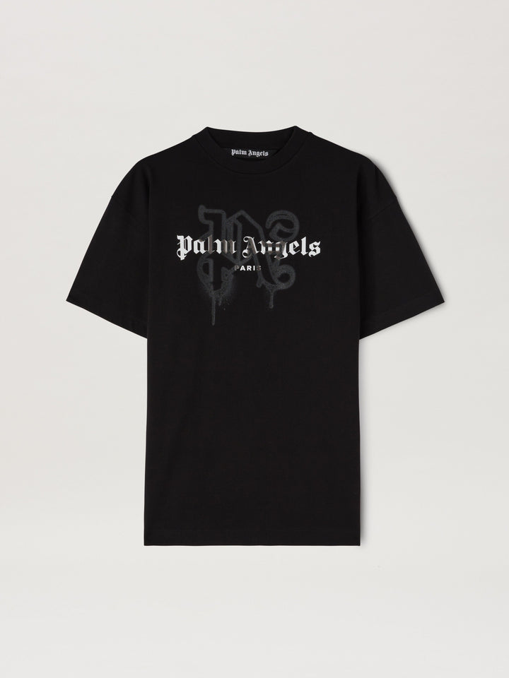 PARIS MONOGRAM SPRAY TEE BLACK