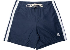 Palm Angels Logo-Embroidered Side Stripe Swim Shorts Navy