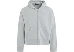 Palm Angels Reverse Logo Zipped Hooded Jacket Grey