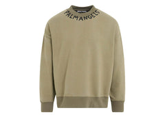 Palm Angels Seasonal Logo Crew Sweatshirt Military Green/Black