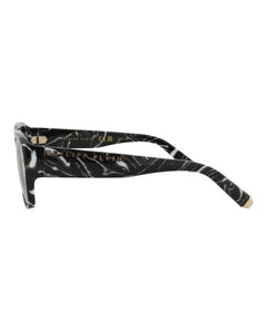 Philipp Plein Square-Frame Acetate Sunglasses Black Black Smoke (SPP081-55-0Z21)