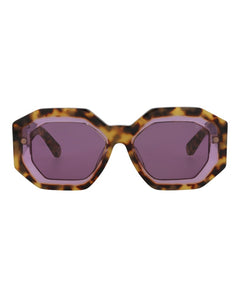 Philipp Plein Square-Frame Acetate Sunglasses Havana Havana Violet (SPP098M-53-0778)
