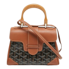 Goyard Brown Goyardine Coated Canvas and Leather Mini Saigon Top Handle Bag
