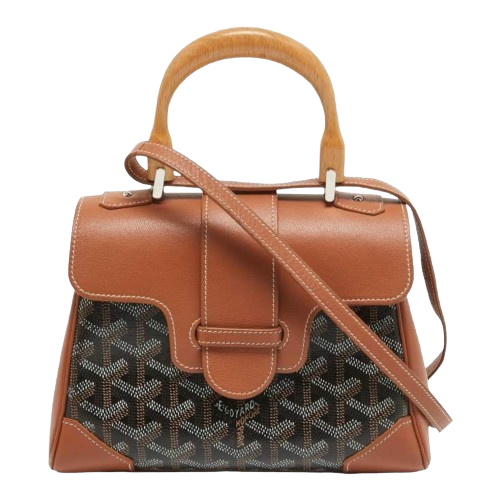 Goyard Brown Goyardine Coated Canvas and Leather Mini Saigon Top Handle Bag