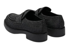 Prada Chocolate 35mm Crystal Loafer Black Satin