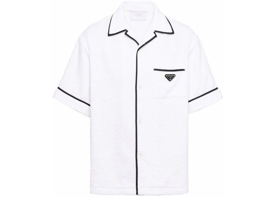 Prada Cotton Bowling Shirt White