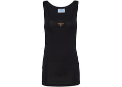 Prada Enamel Logo Plaque Tank Top Black