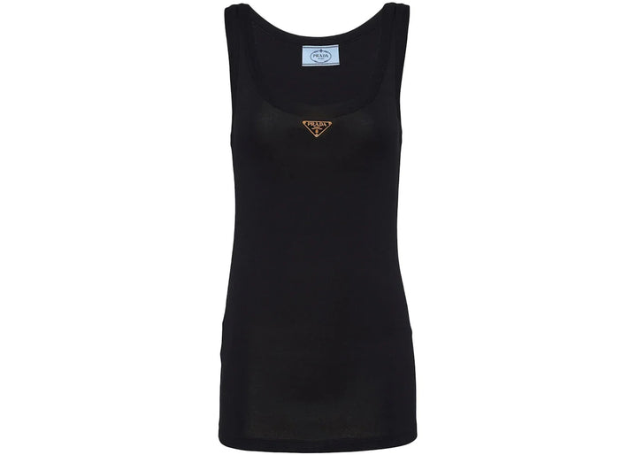 Prada Enamel Logo Plaque Tank Top Black
