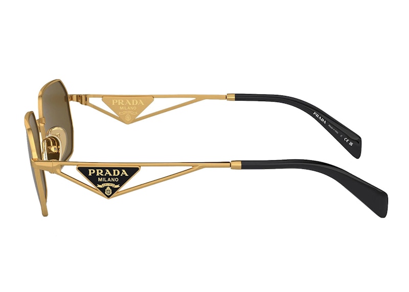 Prada Geometric Sunglasses Gold/Brown (SPRA51)